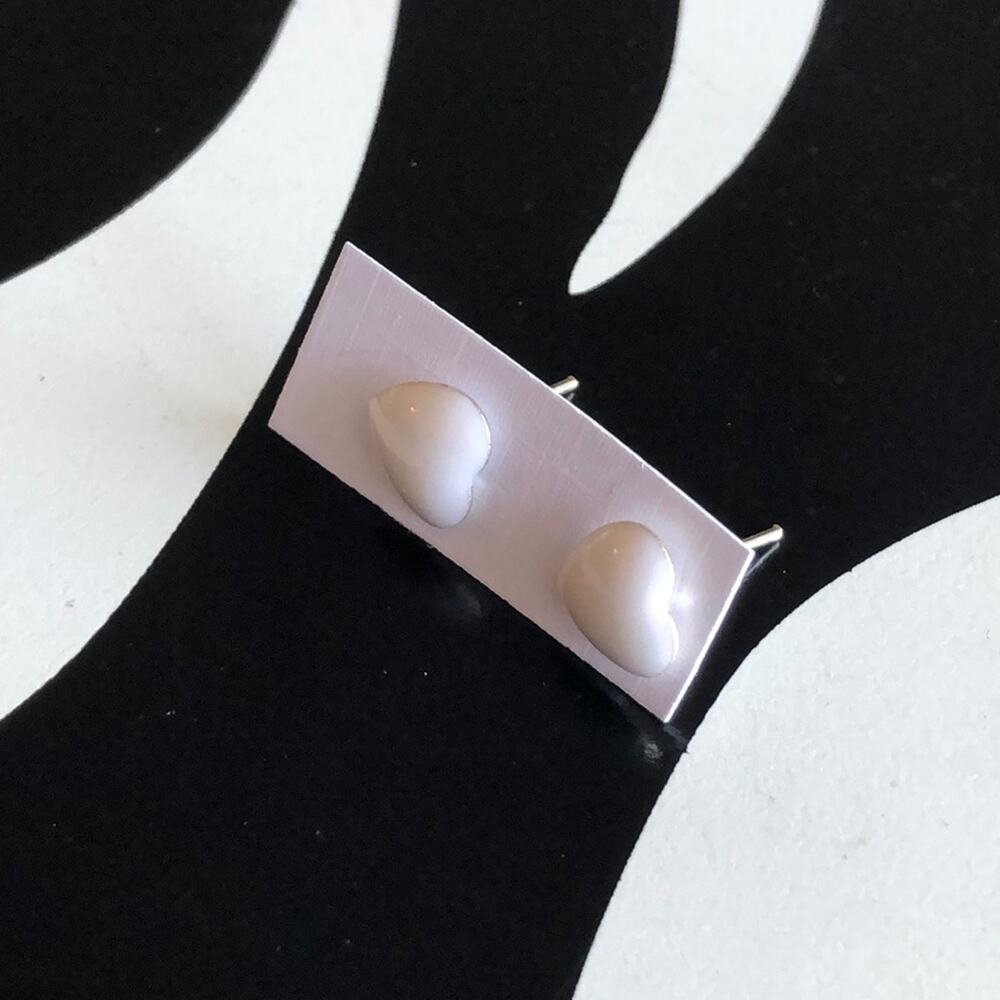 4 for $20 White Heart Stud Earrings